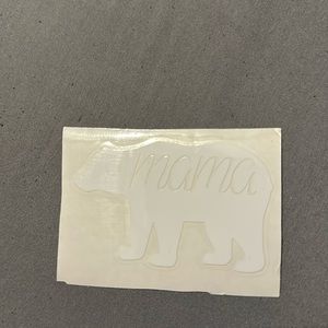 White mama bear window decal with mama in it